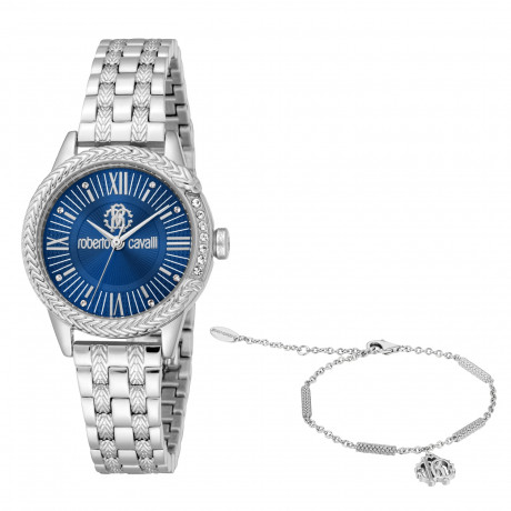 Набор Roberto Cavalli часы наручные RC5L077M0045 + браслет RCGW0080BR