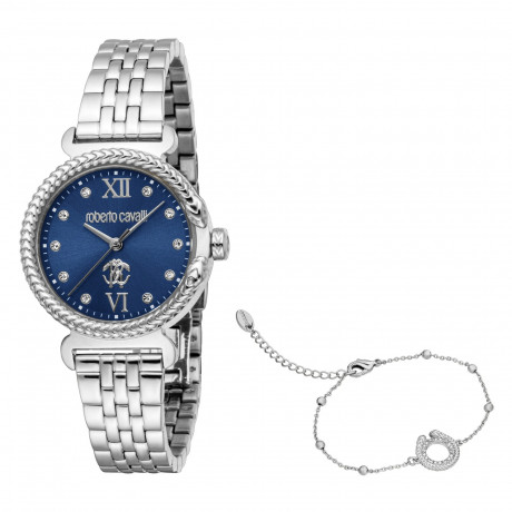 Набор Roberto Cavalli часы наручные RC5L061M1045 + браслет  RCGW0052BR