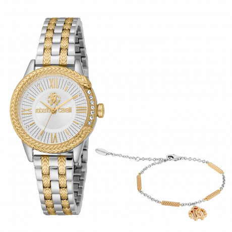 Набор Roberto Cavalli часы наручные RC5L077M0085 + браслет  RCGW0083BR