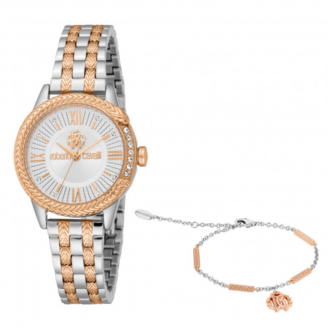 Набор Roberto Cavalli часы наручные RC5L077M0095 + браслет  RCGW0084BR
