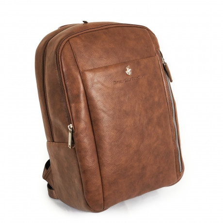 Рюкзак Beverly Hills Polo Club BH-8453-MO на два плеча с отделением для планшета, ноутбука, экокожа. Цвет: коричневый