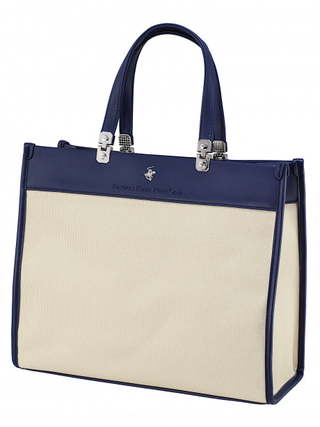 Сумка Beverly Hills Polo Club BH-3210-BL, экокожа. Цвет: синий/бежевый