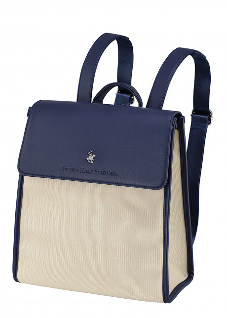 Рюкзак Beverly Hills Polo Club BH-3212-BL, экокожа. Цвет: синий/бежевый