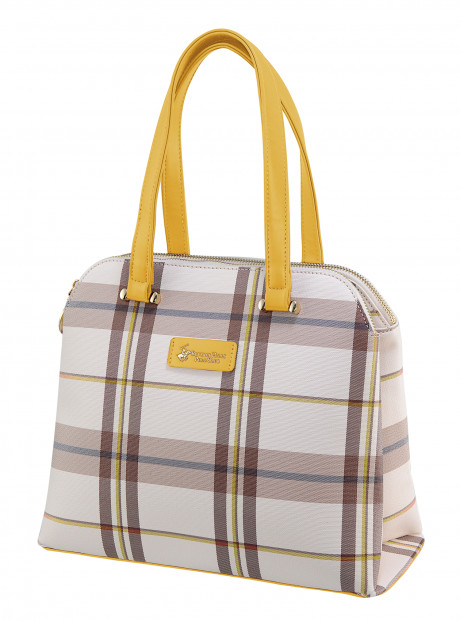 Сумка Beverly Hills Polo Club BH-3322-GI, экокожа. Цвет: клетка с жёлтым акцентом