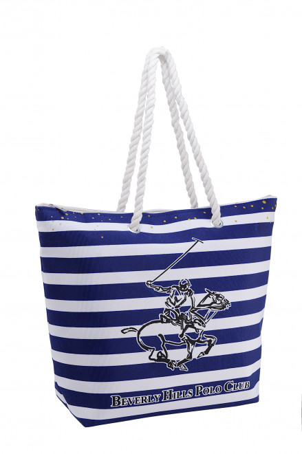 Сумка Beverly Hills Polo Club BH-3350-BL, текстиль. Цвет: синий/белый