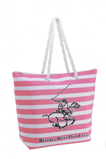 Сумка Beverly Hills Polo Club BH-3350-RO, текстиль. Цвет: розовый/белый