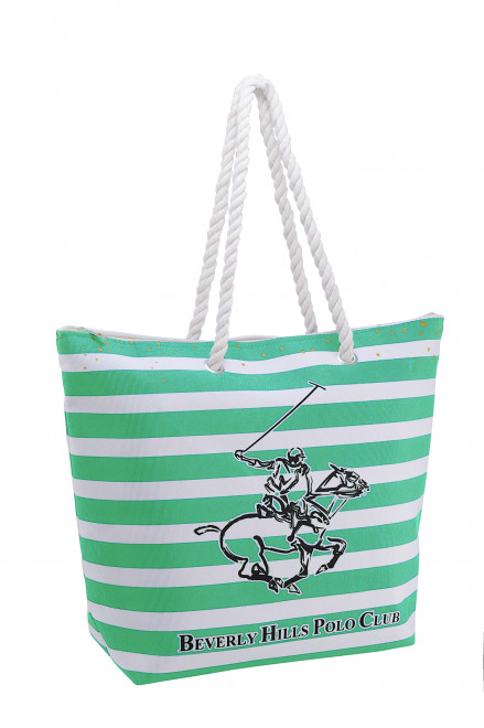Сумка Beverly Hills Polo Club BH-3350-VE, текстиль. Цвет: зелёный/белый