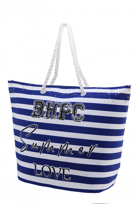 Сумка Beverly Hills Polo Club BH-3351-BL, текстиль. Цвет: синий/белый